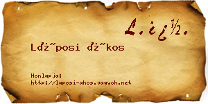 Láposi Ákos névjegykártya